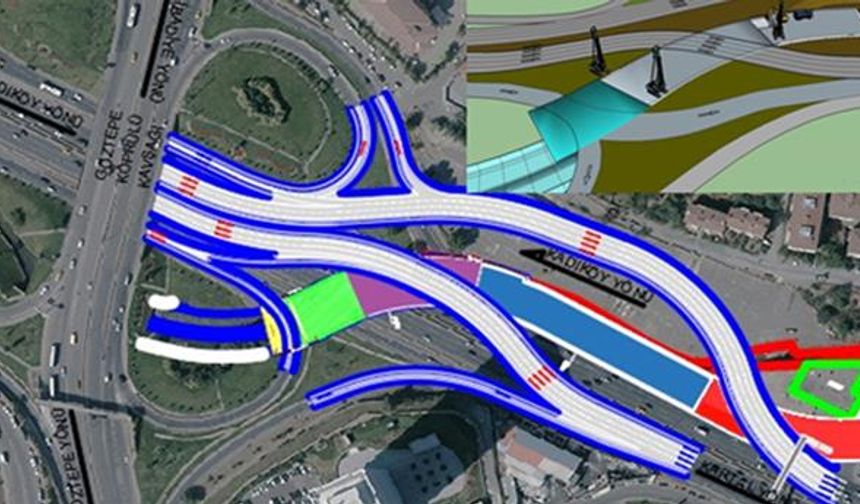 Göztepe Köprülü Kavşağı'nda Çalışma